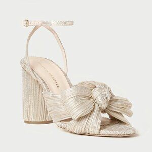 Loeffler Randall Camellia Platinum Pleated Bow Heel